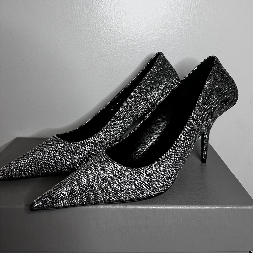 Balenciaga Silver Metallic Knife Shoe